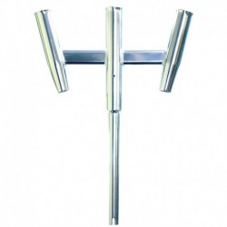 Tigress Triple Aluminum Kite Rod Holder - Straight Butt - Polished