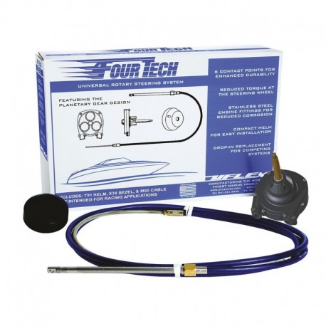 Uflex Fourtech 18' Mach Rotary Steering System w/Helm, Bezel & Cable