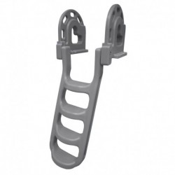 Dock Edge Stand-Off Flip-Up Polyethylene Roto Molded 4-Step Dock Ladder - Grey