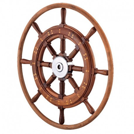 Edson 30" Teak Yacht Wheel w/Teak Rim & Chrome Hub