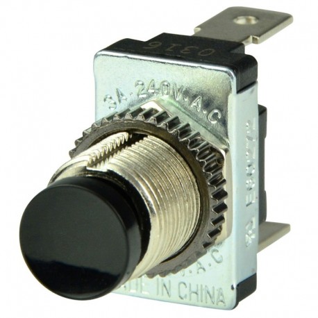 BEP Black SPST Momentary Contact Switch - OFF/(ON)