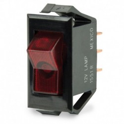 BEP Illuminated SPST Rocker Switch - Red LED - 12V - OFF/ON