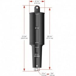 Lenco 101XD Extreme Duty Actuator - 24v - 2 1/4" Stroke - 3/8" Hardware