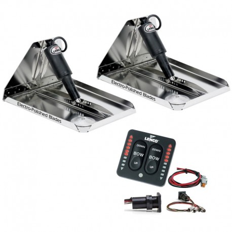 Lenco 12" x 12" Heavy Duty Performance Trim Tab Kit w/LED Indicator Switch Kit 12V