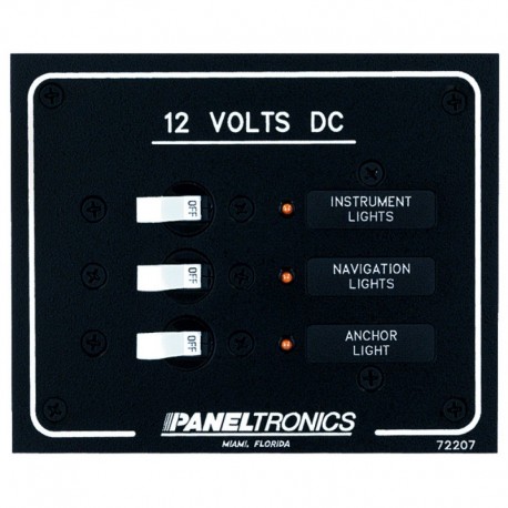 Paneltronics Standard DC 3 Position Breaker Panel w/LEDs