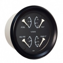 VDO Cockpit Marine 85mm (3-3/8") 4 in 1 Gauge - Black Dial/Bezel