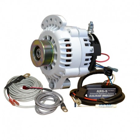 Balmar 621 Series Alternator - Spindle Mount(Single Foot) Charging Kit - K6 Serpentine Pulley - 100A - 12V