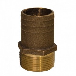 GROCO 1/2" NPT x 3/4" Bronze Full Flow Pipe to Hose Straight Fitting