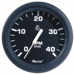 Faria 4" HD Tachometer (4000 RPM) Diesel (Mech Takeoff & Var Ratio Alt) - Black