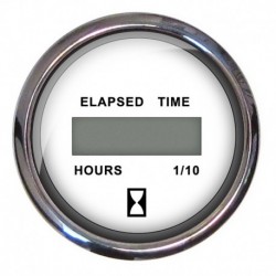 Faria Chesapeake White SS 2" Digital Hourmeter - (10,000 Hours)