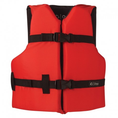 Onyx Nylon General Purpose Life Jacket - Youth 50-90lbs - Red