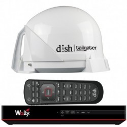 KING DISH Tailgater Satellite TV Antenna Bundle w/DISH Wally HD Receiver & Cables
