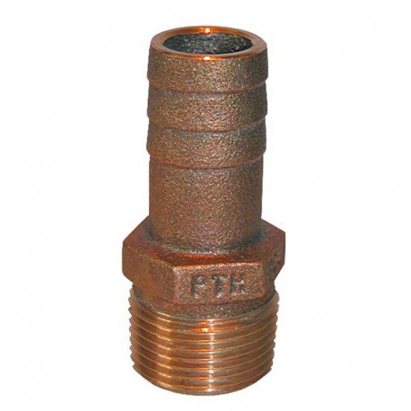 GROCO 1/2" NPT x 1/2" ID Bronze Pipe to Hose Straight Fitting