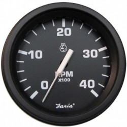 Faria 4" Heavy-Duty Tachometer (4000 RPM) (Diesel) Mag Pick-Up - Black w/Black Bezel
