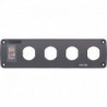 Blue Sea Water Resistant USB Accessory Panel - 15A Circuit Breaker, 4x Blank Apertures