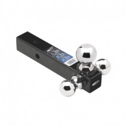 Draw-Tite Tri-Ball Mount 2" Square Solid Shank w/Chrome 1-7/8", 2" & 2-5/16" Balls - Black