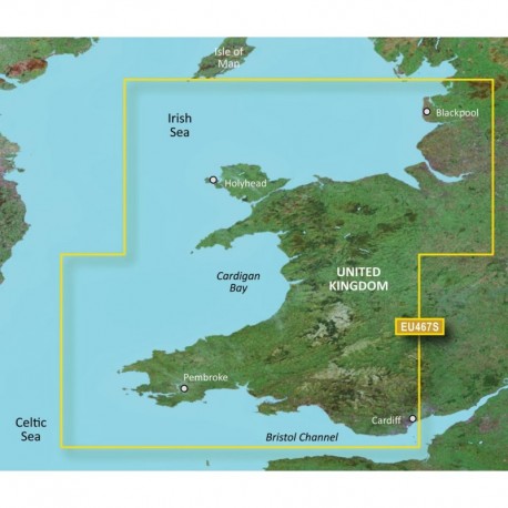 Garmin BlueChart g3 Vision HD - VEU467S - Blackpool to Cardiff - microSD /SD