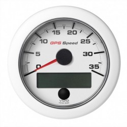 Veratron 3-3/8" (85mm) OceanLink GPS Speedometer (0-35 KN/MPH/KMH) - White Dial & Bezel