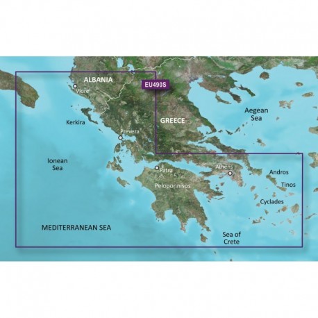 Garmin BlueChart g3 Vision HD - VEU490S - Greece West Coast & Athens - microSD /SD