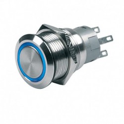 BEP Push-Button Switch 12V Momentary On/Off - Blue LED