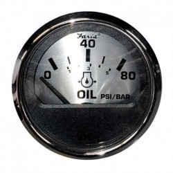 Faria Spun Silver 2" Oil Pressure Gauge