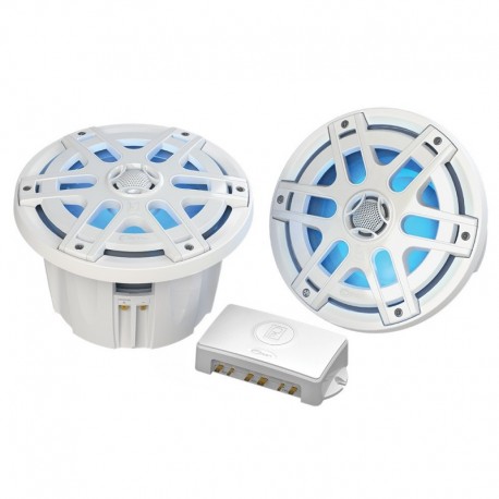Poly-Planar MA-OC8 8" 500 Watt Waterproof Blue LED Speaker - White