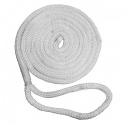 New England Ropes 5/8" x 35' Nylon Double Braid Dock Line - White