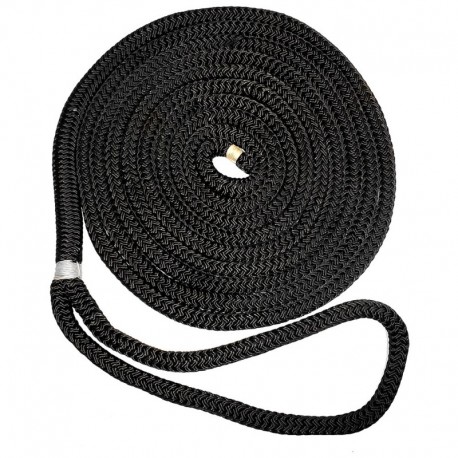 New England Ropes 3/8" X 20' Nylon Double Braid Dock Line - Black