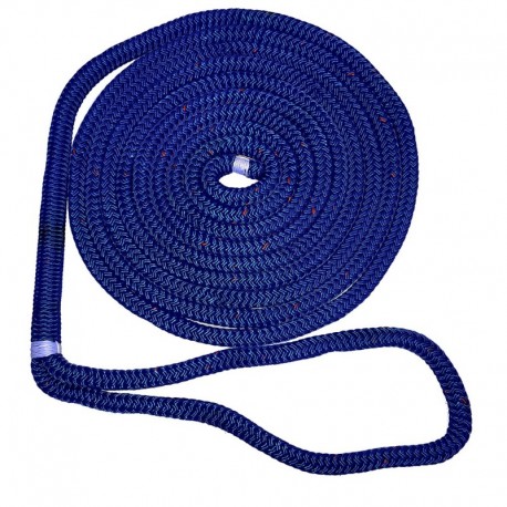 New England Ropes 3/8" X 25' Nylon Double Braid Dock Line - Blue w/Tracer