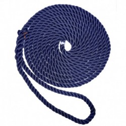 New England Ropes 3/8" X 25' Premium Nylon 3 Strand Dock Line - Navy Blue