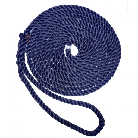 New England Ropes 3/8" X 25' Premium Nylon 3 Strand Dock Line - Navy Blue