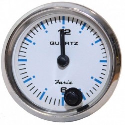 Faria Chesapeake White SS 2" Analog Clock