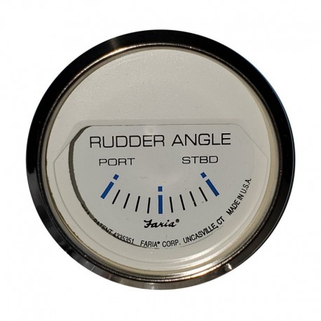 Faria Chesapeake White SS 2" Rudder Angle Indicator Gauge