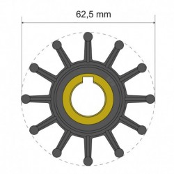 Albin Pump Premium Impeller Kit 62.5 x 16 x 32mm - 12 Blade - Key Insert