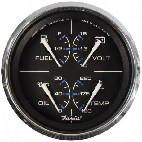 Faria Chesapeake Black 4" Multifunction Gauge