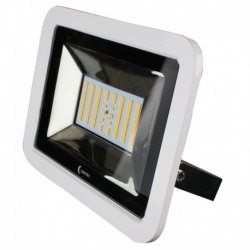 Lunasea 35W Slimline LED Floodlight, 120/240VAC Only, Cool White, 4500 Lumens, 3' Cord - White Housing