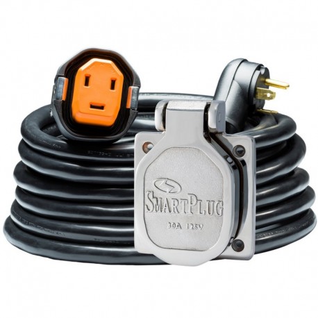 SmartPlug RV Kit 30 Amp 30' Dual Configuration Cordset - Black (SPX X Park Power) & Stainless Steel Inlet