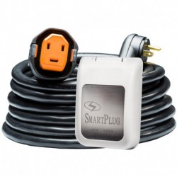 SmartPlug RV Kit 30 Amp 30' Dual Configuration Cordset - Black (SPX X Park Power) & Non Metallic Inlet - White