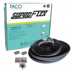 TACO SuproFlex Rub Rail Kit - Black w/Flex Chrome Insert - 1.6"H x .78"W x 60' L