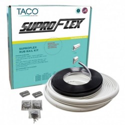 TACO SuproFlex Rub Rail Kit - White with Flex Chrome Insert - 2"H x 1.2"W x 60' L