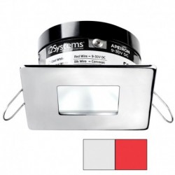 i2Systems Apeiron A503 3W Spring Mount Light - Square/Square - Cool White & Red - Polished Chrome Finish