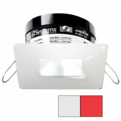 i2Systems Apeiron PRO A503 - 3W Spring Mount Light - Square/Square - Cool White & Red - White Finish