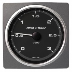 Veratron 4-3/8" (110mm) AcquaLink Tachometer 3000 RPM - 12/24V - Black Dial & Bezel