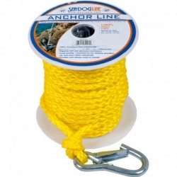 Sea-Dog Poly Pro Anchor Line w/Snap - 3/8" x 100' - Yellow