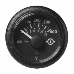 Veratron 2-1/16" (52mm) ViewLine Transmission Oil Pressure 400 PSI/25 Bar - Black Dial & Round Bezel