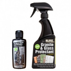 Flitz Granite & Glass Protectant 16oz Spray Bottle w/1-1.7oz Liquid Polish