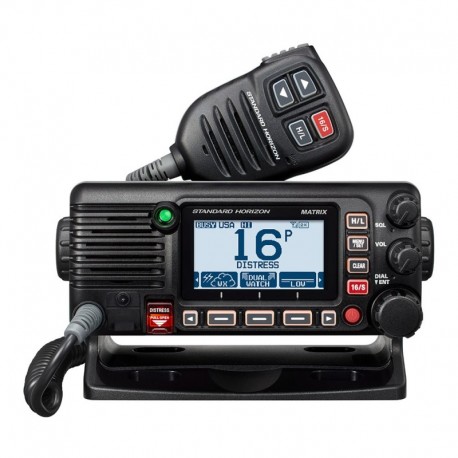 Standard Horizon GX2400B Matrix Black VHF w/AIS, Integrated GPS, NMEA 2000 30W Hailer, & Speaker Mic