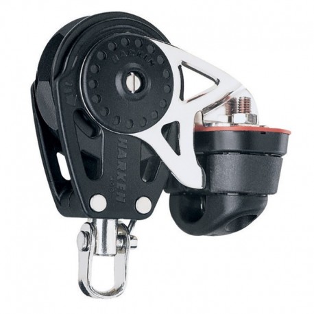 Harken 40mm Carbo Single Ratchet Block w/Swivel Becket & Cam Cleat