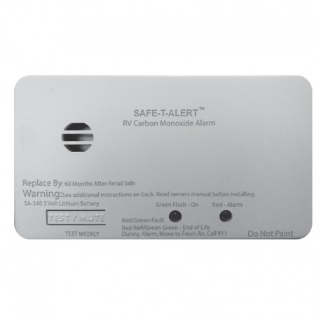 Safe-T-Alert SA-340 White RV/Marine Battery Powered CO2 Detector - Rectangle