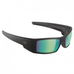 H2Optix Waders Sunglasses Matt Black, Brown Green Flash Mirror Lens Cat.3 - AntiSalt Coating w/Floatable Cord